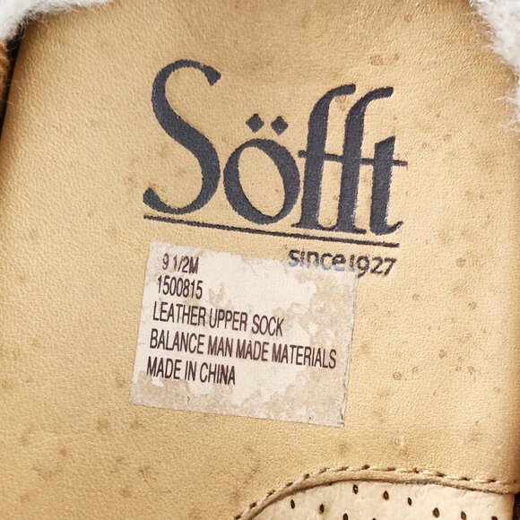 SOFFT Tan Nubuck Leather Shearling Lined Clogs with Toggle Clasp 9.5 - Picture 11 of 11